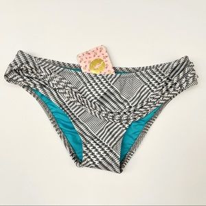 BETSEY JOHNSON Gray Houndstooth bikini bottom XS